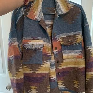 Boho cozy multi color jacket